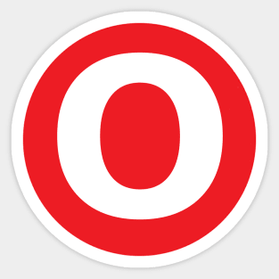 Letter O Big Red Dot Letters & Numbers Sticker